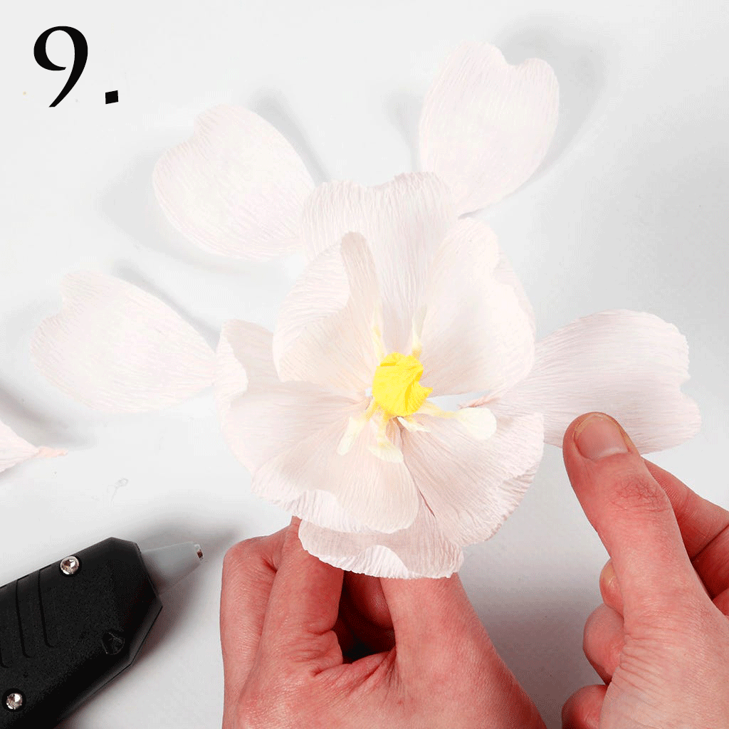 Kit för pappersblommor av kräppapper - 10