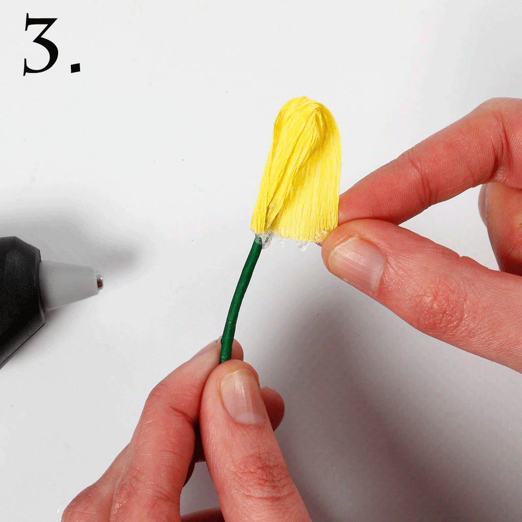 Kit för pappersblommor av kräppapper - 4