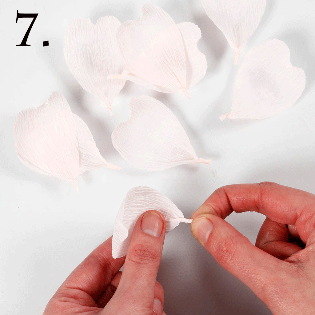 Kit för pappersblommor av kräppapper - 8