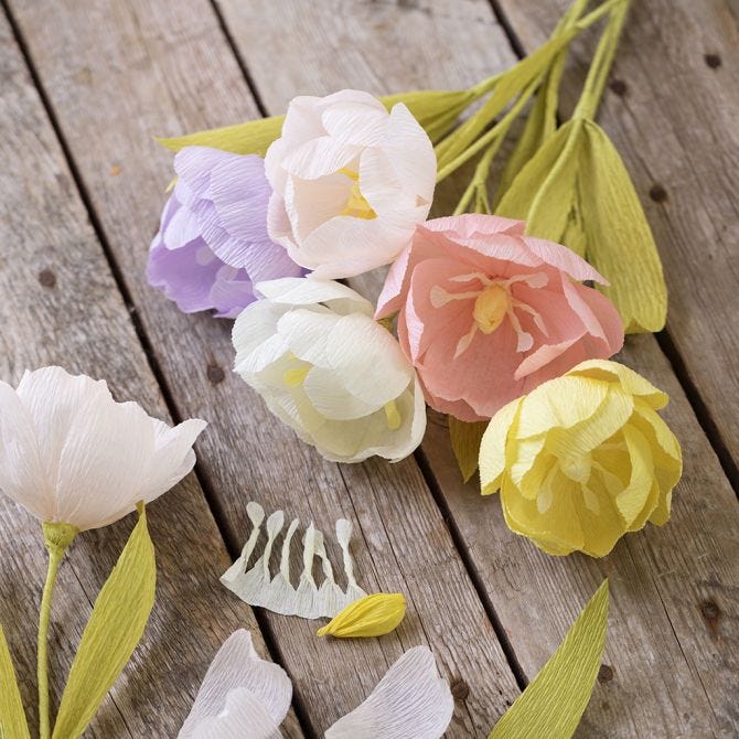 Kit för pappersblommor av kräppapper