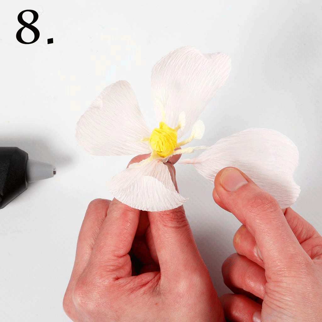 Kit för pappersblommor av kräppapper - 9