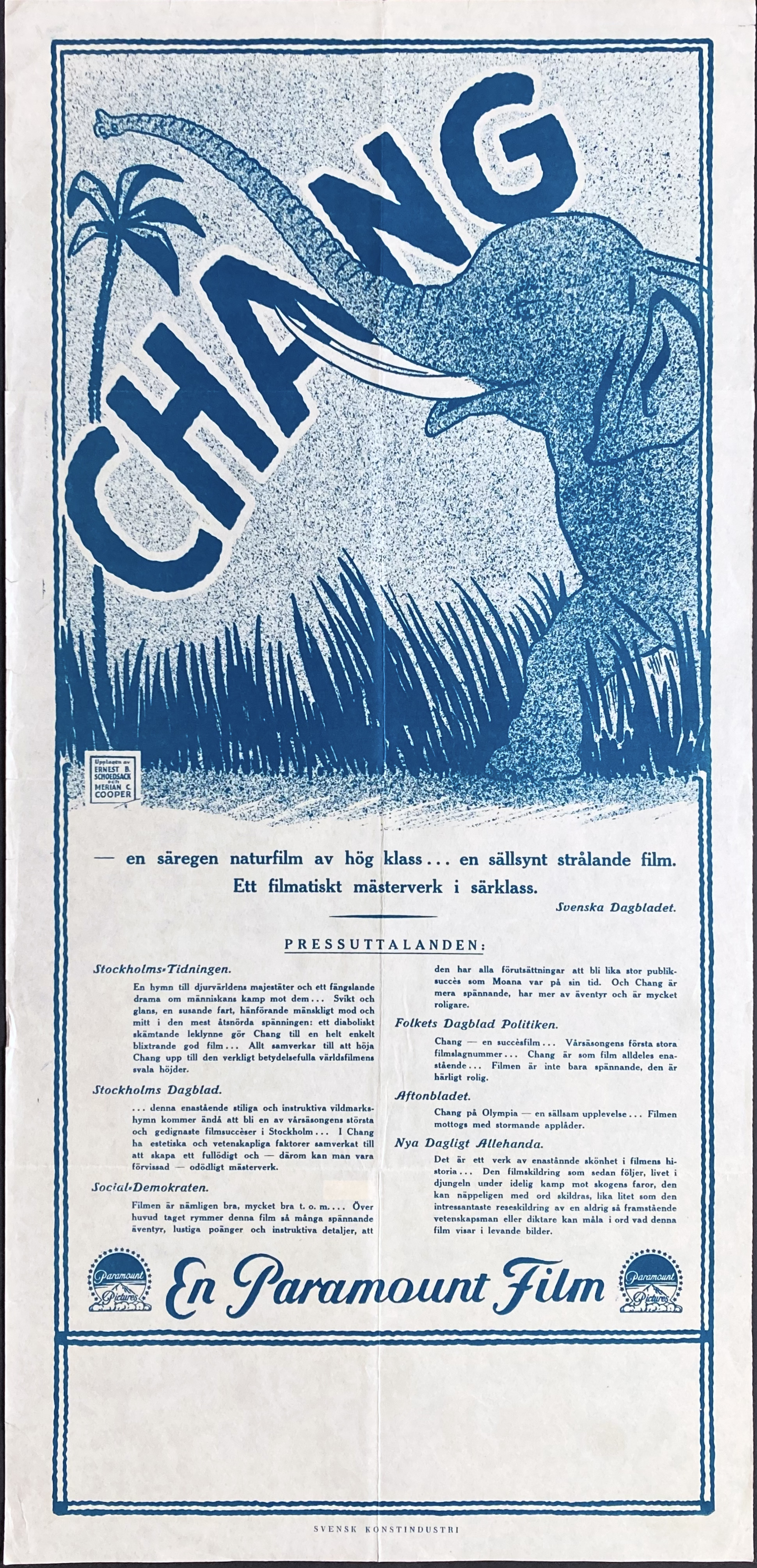CHANG - A DRAMA IN THE WILDERNESS (1927)