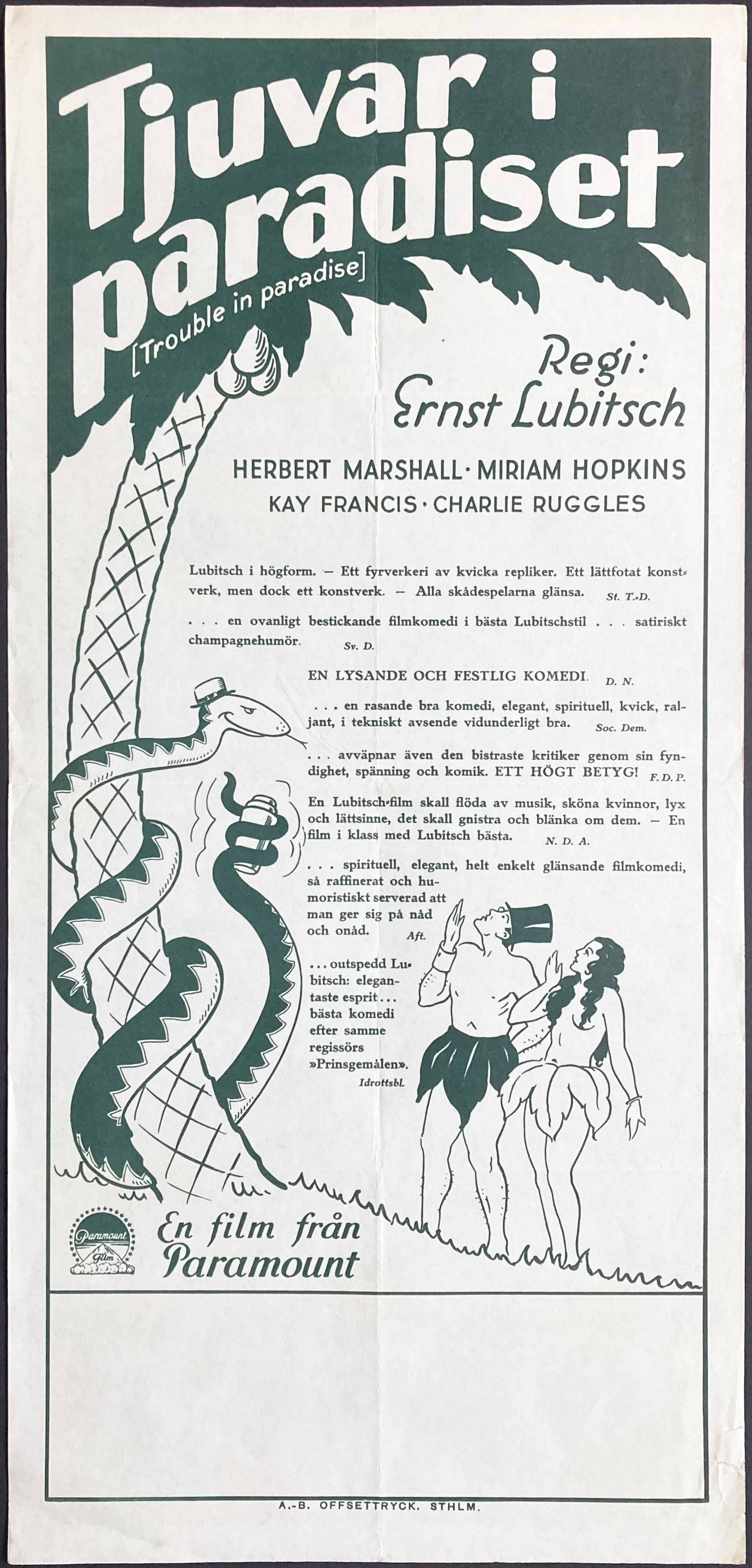 TJUVAR I PARADISET (1932)