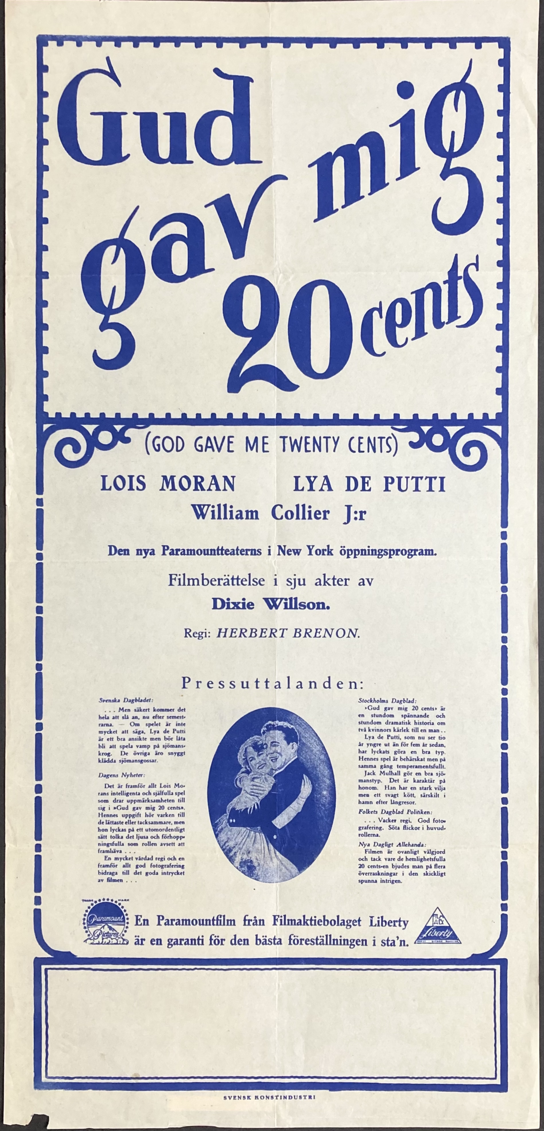 GOD GAVE ME TWENTY CENTS (1926)
