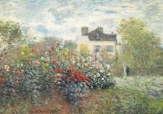 The Artist's Garden in Argenteuil ( A Corner of the Garden with Dahlias) (1873), Postcard