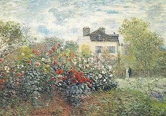 The Artist's Garden in Argenteuil ( A Corner of the Garden with Dahlias) (1873), Postcard