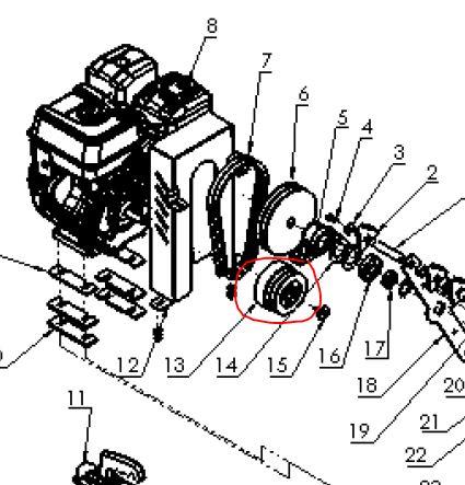 Slungkoppling för RCG15 Flismaskin 25,4 mm axel Ø125
