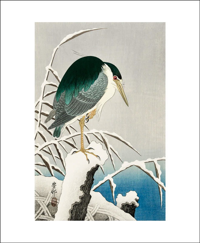 Heron in the Snow, Greeting Card