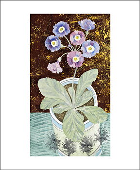 McWatts Blue in Mochaware Cup watercolour, Greeting Card