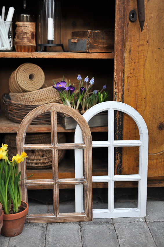 Window with glazing bars - Antique white - 29.5x49 cm - 2