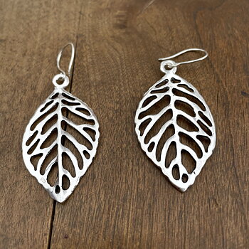 Örhänge silver leaf 