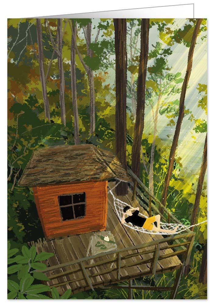 Man in Hammock, Greeting Card