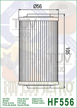 Oljefilter HF-556 Bombardier Traxter 500 & 650
