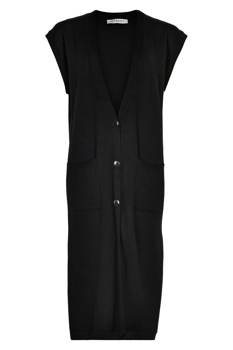 In Front - Camille Knit Long Vest Black - 2