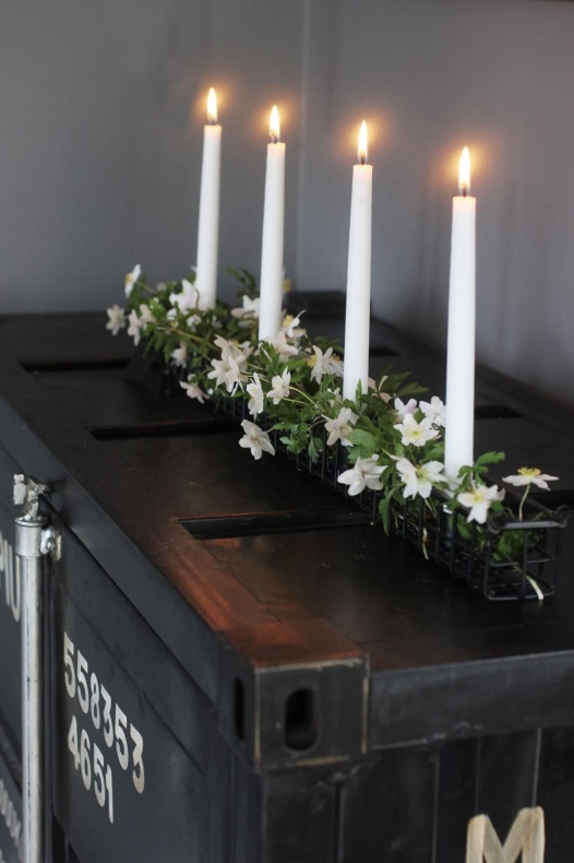 Hanging candle holder with basket - 80 cm - 5