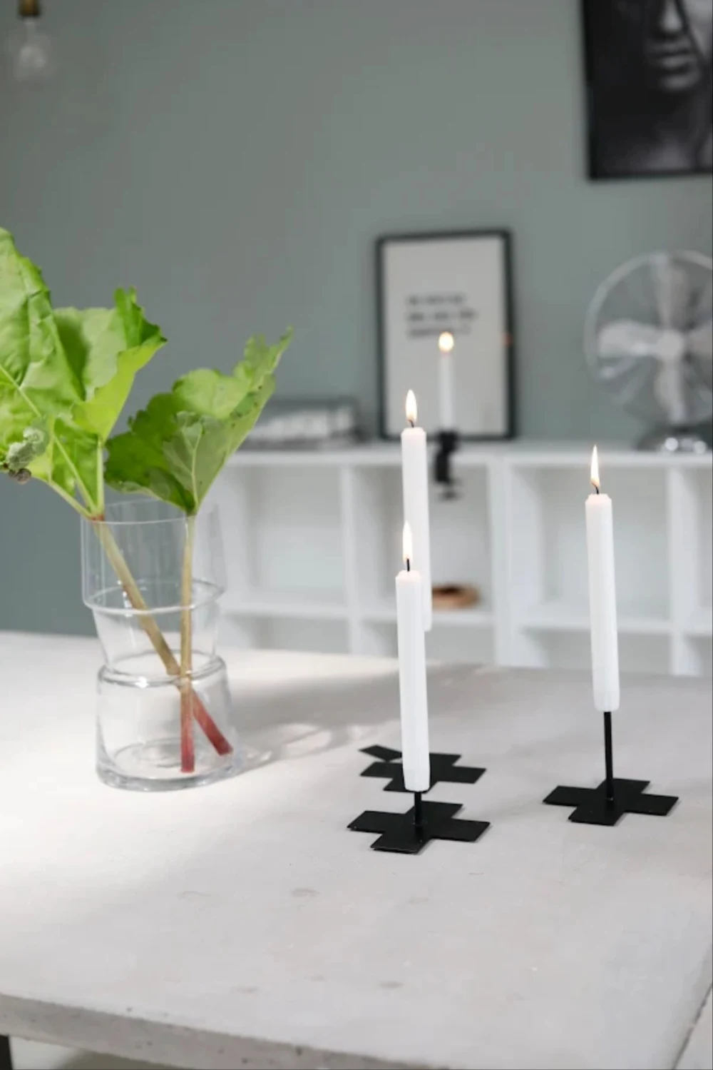 Ljusstake - Cross - Svart - 3-pack