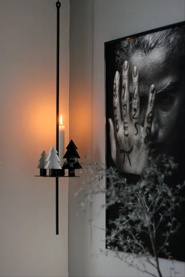 Candle holder - Hanging candlestick - 4 candles - Black - 80 cm - 2