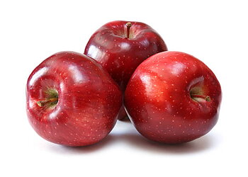 Three red apples