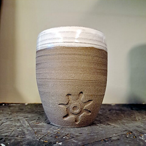 Mugg Raw Stone, SOL, Jokkmokk, Handgjord keramik /Sol eller Hjärta