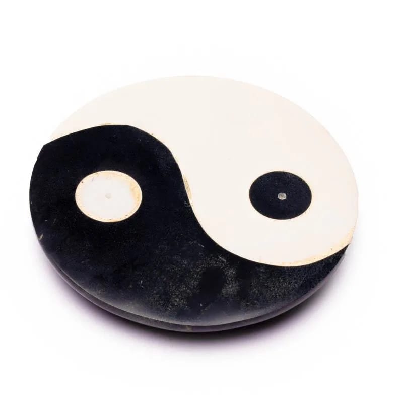 Yin Yang Rökelsehållare i täljsten - Svart
