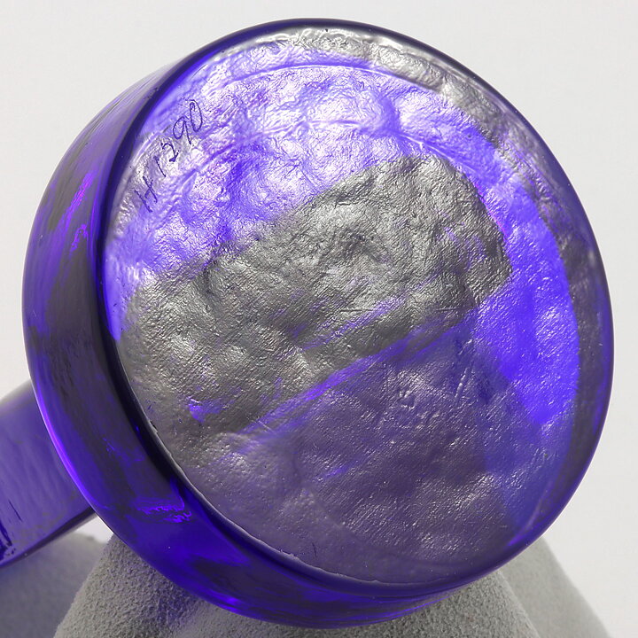 Erik Höglund (1960s) Rough-Hewn Blue Glass Woman 17 cm