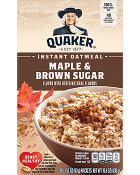 Quaker oatmeal maple & brown sugar 10 bags