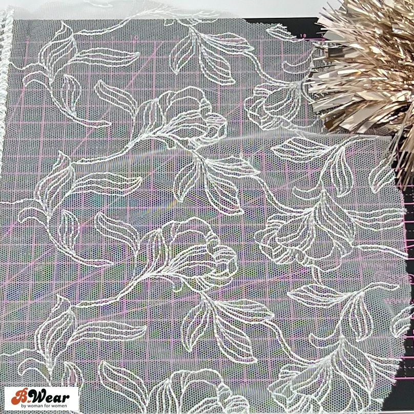 Beautiful Silver White non stretch lace on full width