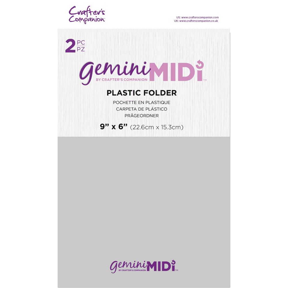 Crafters Companion Gemini Midi Accessories Plastic Folder 2/Pkg