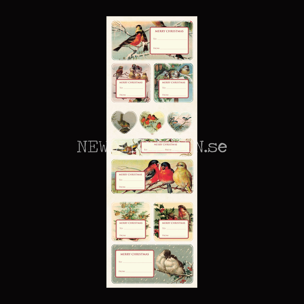 Vintage Stickers & Paketetiketter - JULFÅGLAR