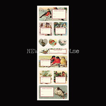 Vintage Stickers & Paketetiketter - JULFÅGLAR