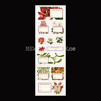 Vintage Stickers & Paketetiketter - JULBLOMMOR