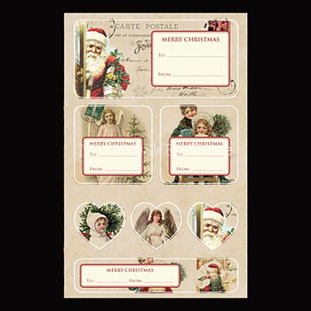 Vintage Stickers & Paketetiketter - JULKORT