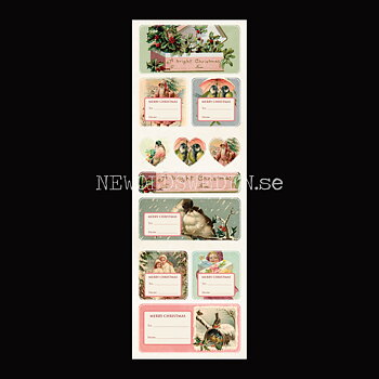 Vintage Stickers & Paketetiketter - JUL PASTELL
