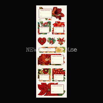 Vintage Stickers & Paketetiketter - JULBLOMMOR