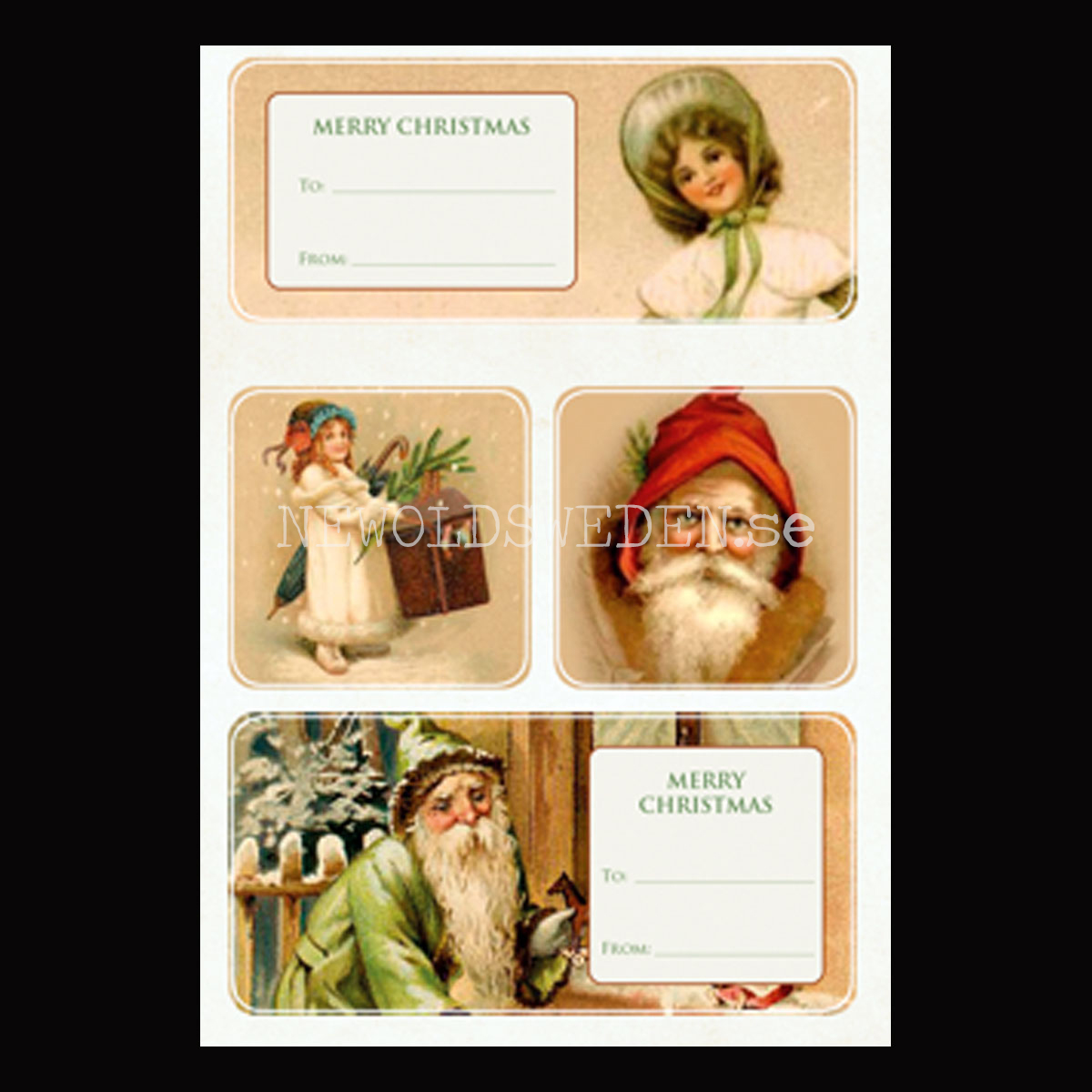 Vintage Stickers & Paketetiketter - JULMOTIV - 3