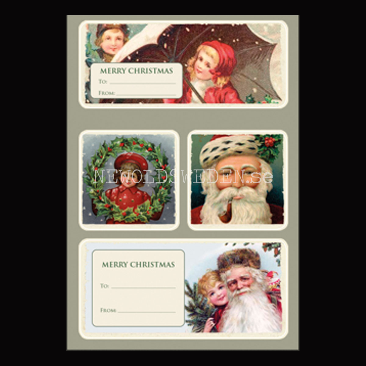 Vintage Stickers & Paketetiketter - JULKOLLAGE - 3