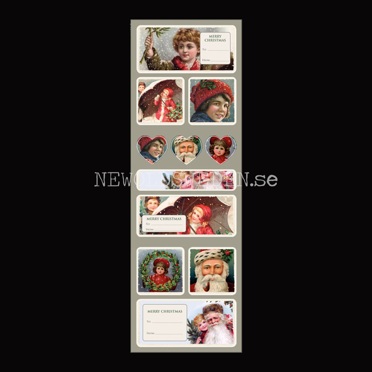 Vintage Stickers & Paketetiketter - JULKOLLAGE