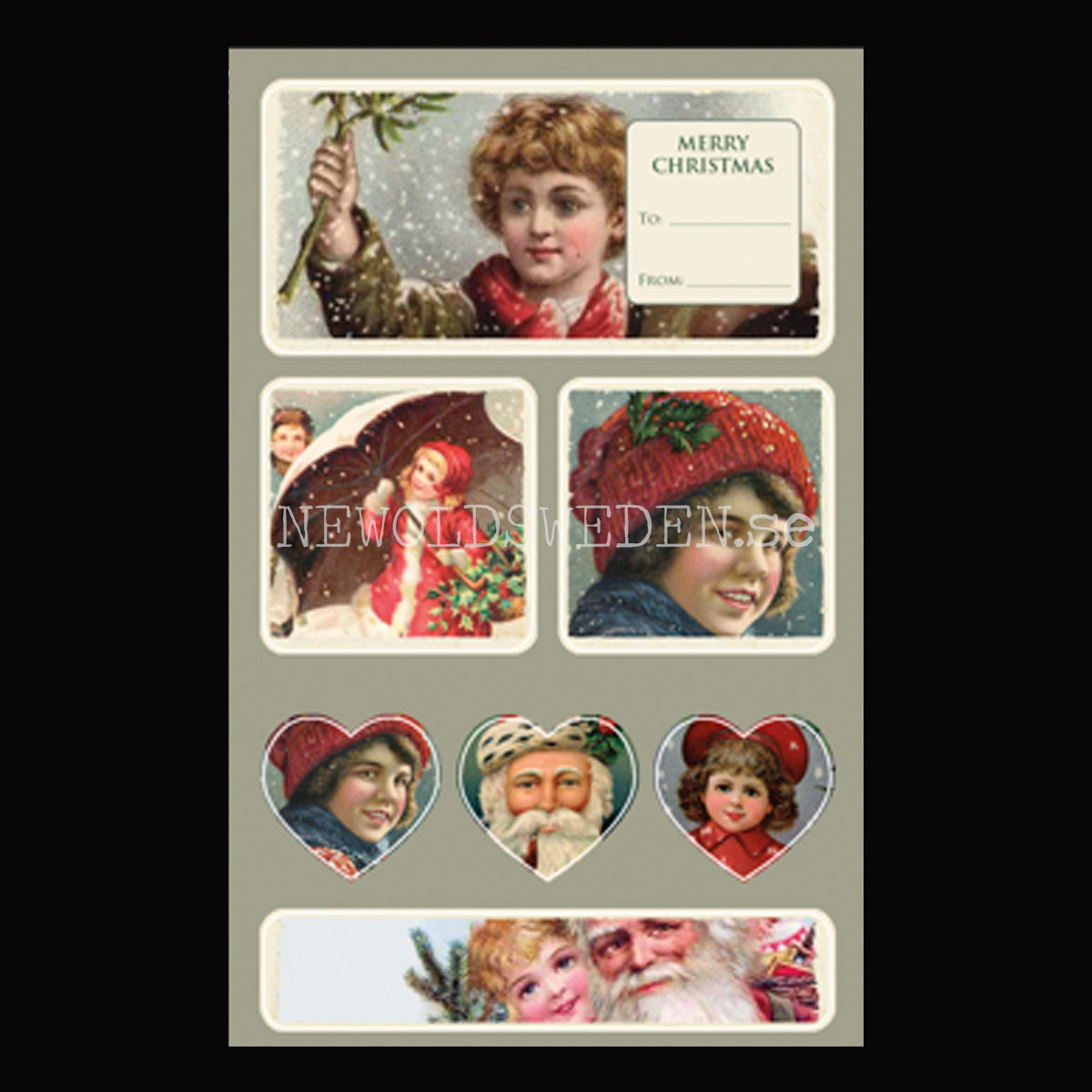 Vintage Stickers & Paketetiketter - JULKOLLAGE - 2