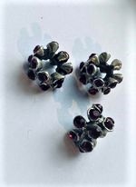 Bead / pendant- Leafs, rhinestones,  Cerice