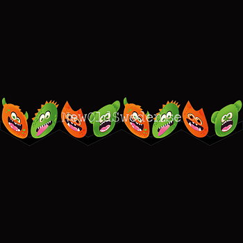 Pappersrader Monster 2 stycken -  60 x 10 cm - R11