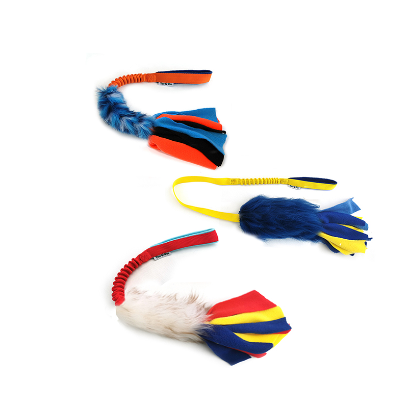 Tug toy with fleecetail and bungee WITHOUT ball, custom made