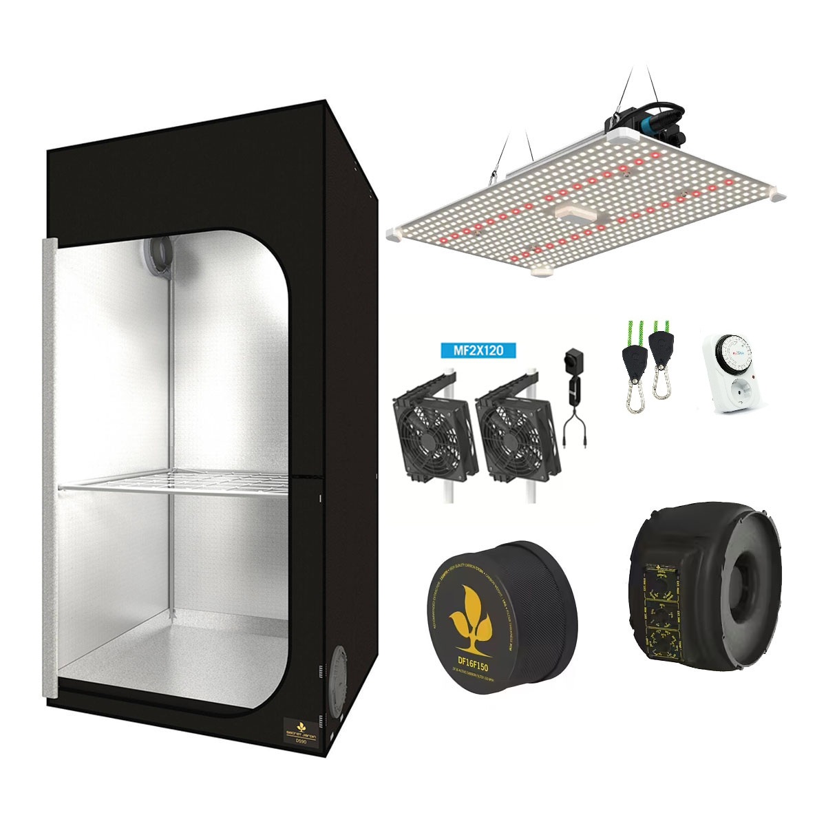 SJ Darkstreet 90 - Lumii LED 200W expert paket med temperaturstyrd EC-fläkt