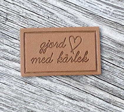 Letherlabel brown gjord med kärlek