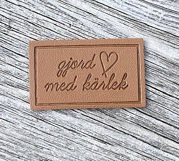 Letherlabel brown gjord med kärlek