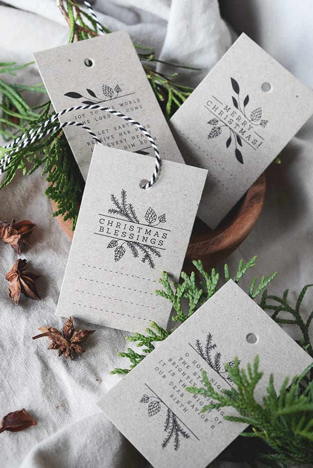 20-PACK! JULETIKETTER MED ENGELSK TEXT