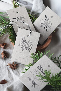 20-PACK! JULETIKETTER MED ENGELSK TEXT