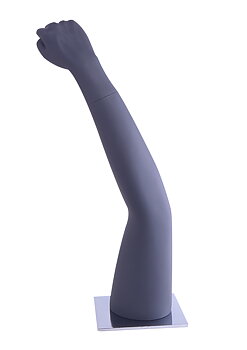 Bent arm m. knyttet hånd, mørkegrå
