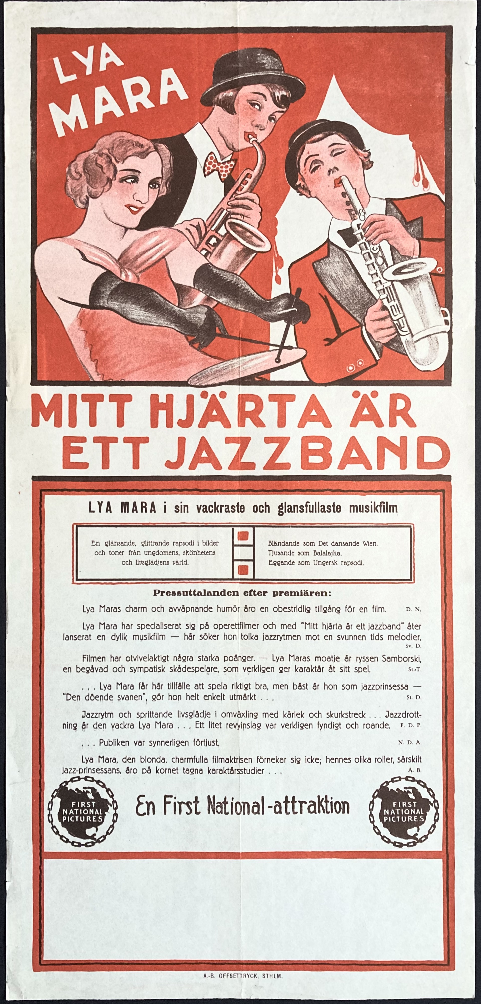 MITT HJÄRTA ÄR ETT JAZZBAND (1929)