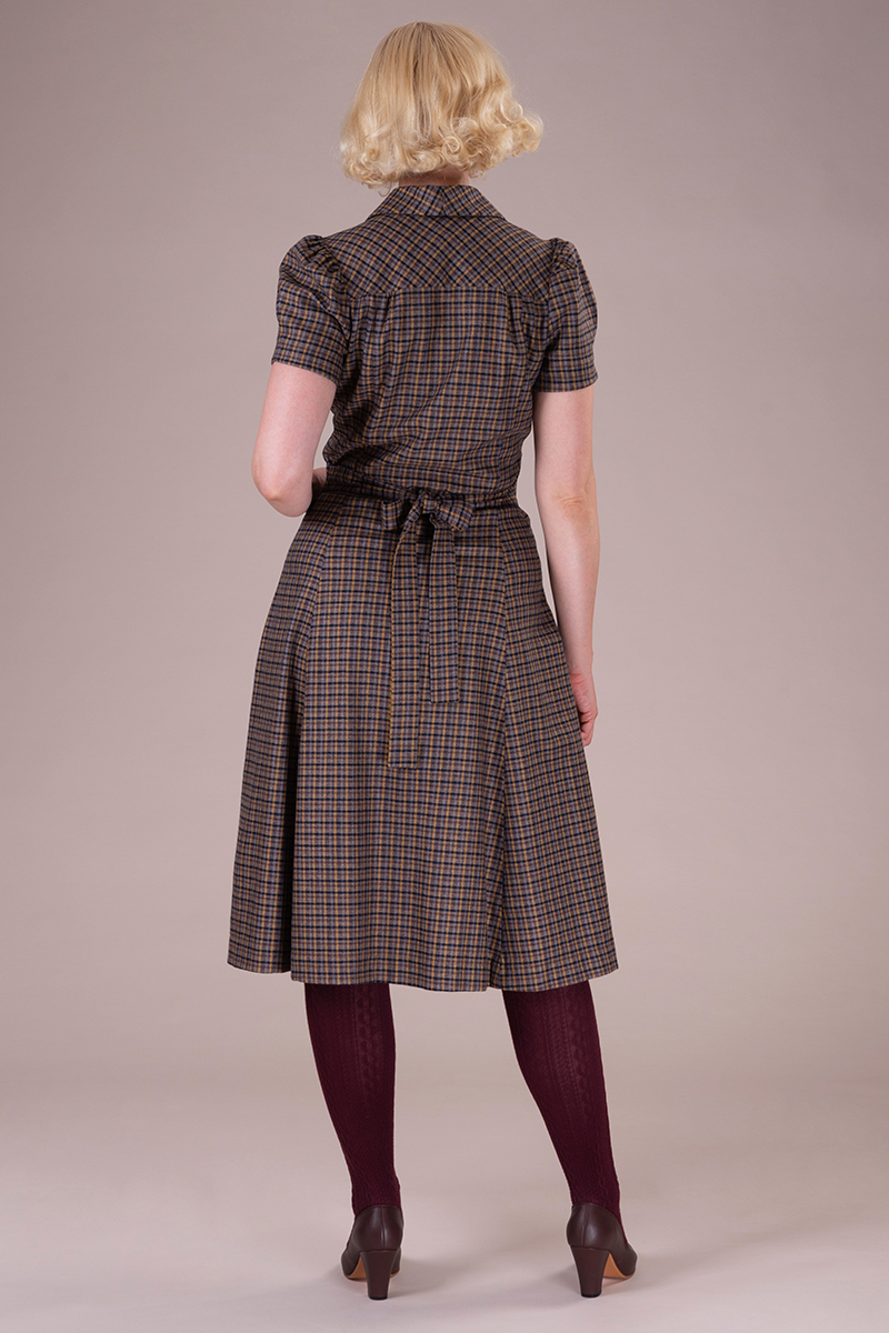 Plaid Dress, Wool Dress, Winter Tartan Dress, Custom Dress, 1950's