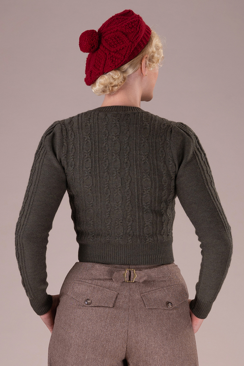 The Ice Skater Cardigan. Pine green